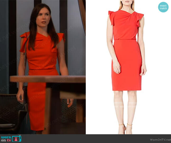 Halston Asymmetric Neck Dress worn by Willow Tait (Katelyn MacMullen) on General Hospital