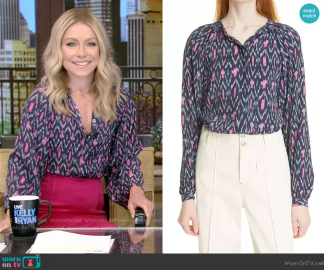 Isabel Marant Étoile Aurora Button-Up Shirt worn by Kelly Ripa on Live with Kelly and Mark
