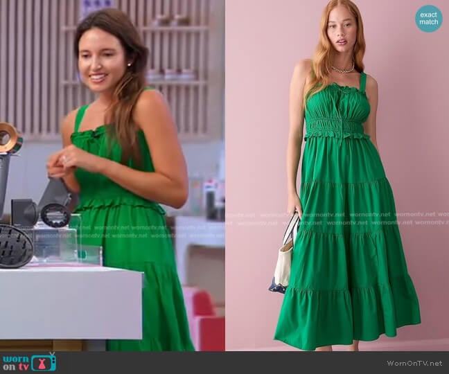 J. Crew Ruffle-Trim Tiered Dress worn by Lauren Balsamo on Good Morning America
