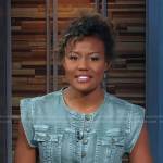 Janai’s sleeveless denim jumpsuit on Good Morning America