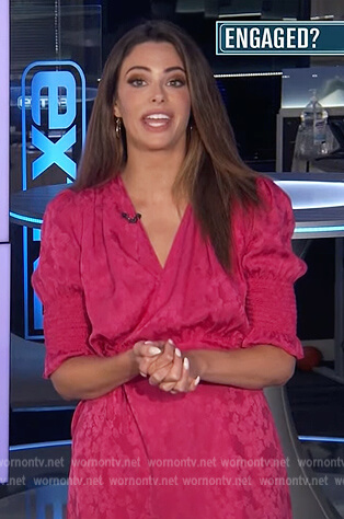 Jennifer’s pink asymmetric mini dress on Extra