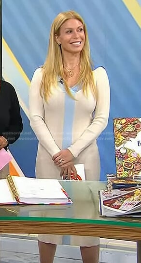 Jill’s white and blue ribbed dress on Today