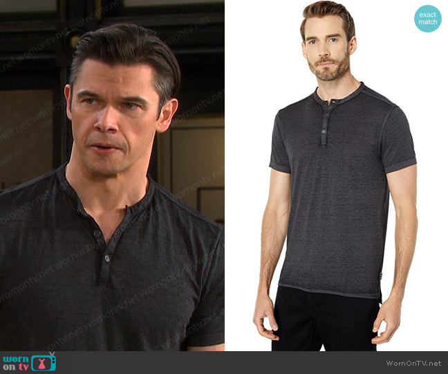 John Varvatos Three-Button Henley worn by Xander Kiriakis (Paul Telfer) on Days of our Lives