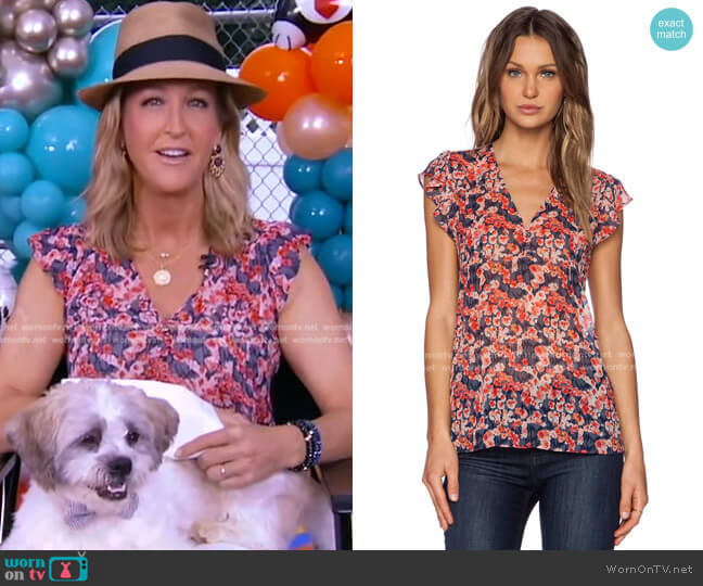 Joie Macy B Top worn by Lara Spencer on Good Morning America