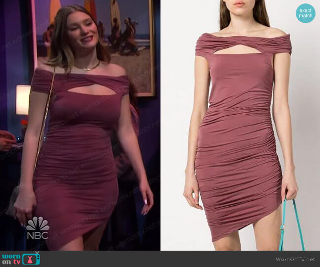 Jonathan Simkhai Standard Divya Ruched-Detail Dress worn by Alice Caroline Horton (Lindsay Arnold) on Days of our Lives