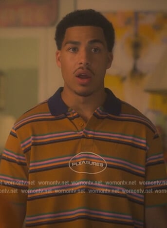 Junior’s striped polo shirt on Grown-ish