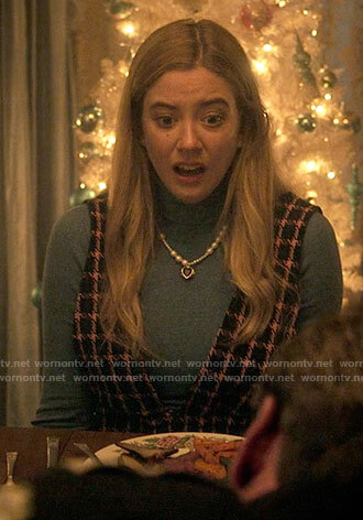 Kelly’s pink checked pinafore dress on Pretty Little Liars Original Sin