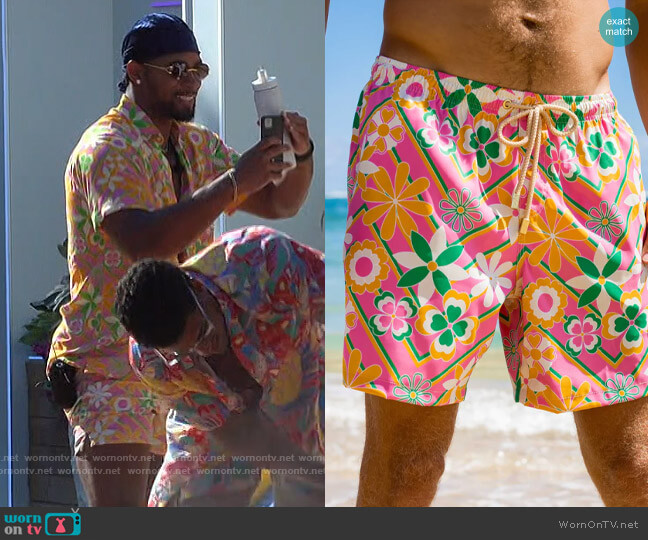 Kenny Flowers The Acapulco Swim Trunks worn by Jesse Bray on Love Island USA