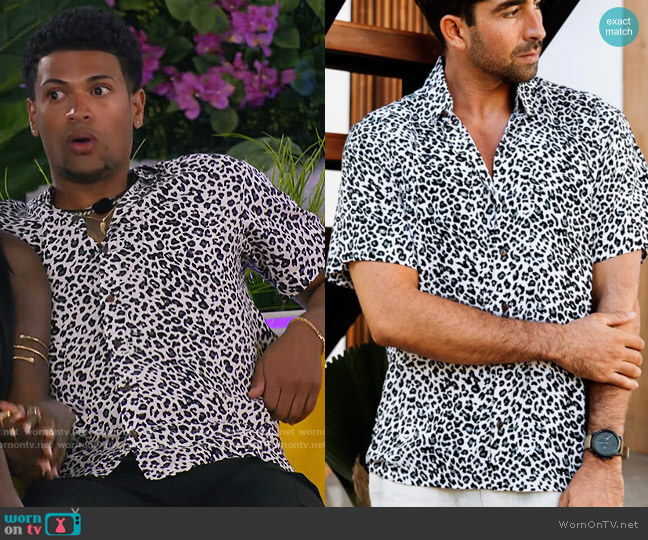 Kenny Flowers The Island Cat Shirt worn by Timmy Pandolfi on Love Island USA