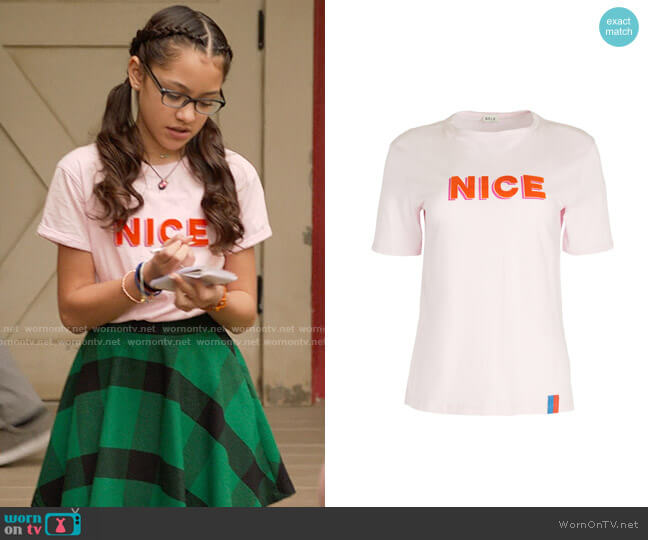 Kule The Modern Nice T-Shirt worn by Emmy (Liamani Segura) on High School Musical The Musical The Series