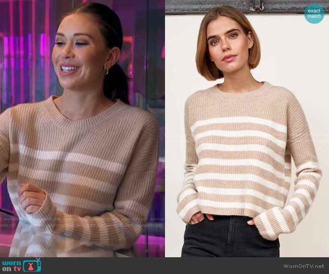 La Ligne Mini Striped Toujours Sweater worn by Gabriela Windey on The Bachelorette