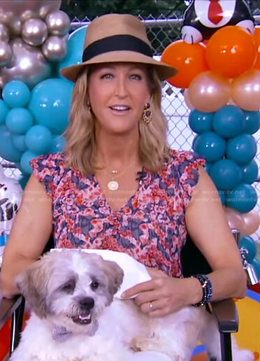 Lara’s floral v-neck top on Good Morning America