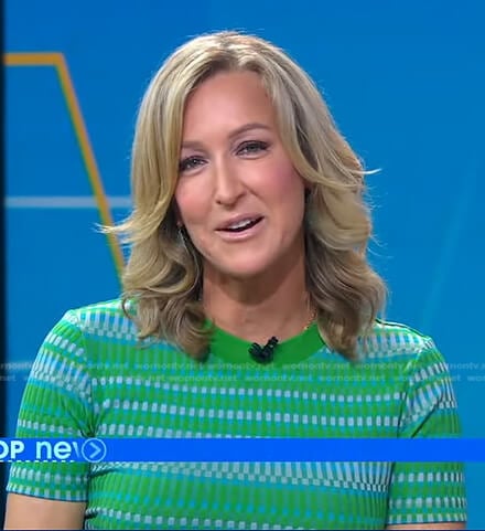 Lara’s green check tee on Good Morning America