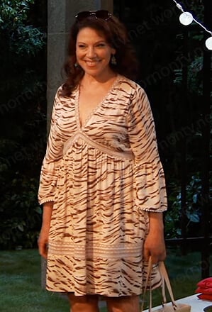 Liesl’s tiger stripe dress on General Hospital
