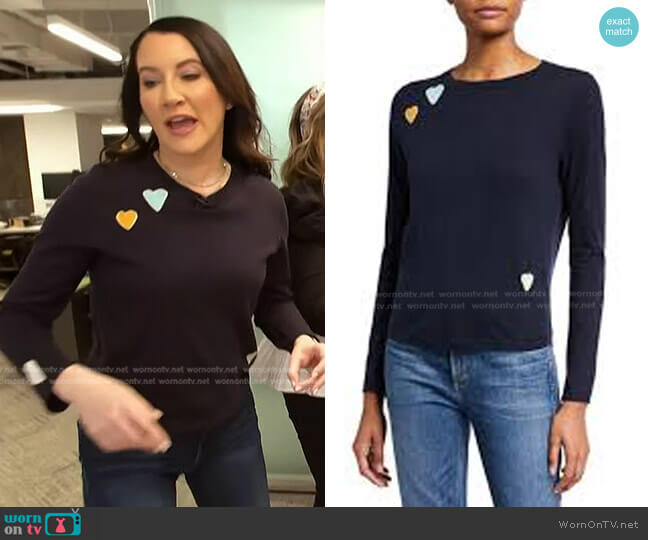 Lisa Todd Crazy In Love Curved-Hem Sweater worn by Clea Shearer on Today