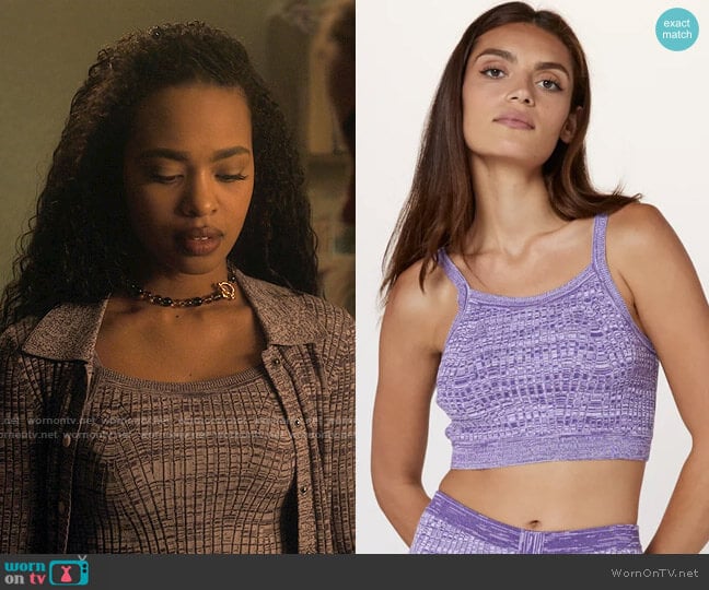 Live the Process Marl Bralette in Amethyst Marl worn by Faran Bryant (Zaria) on Pretty Little Liars Original Sin