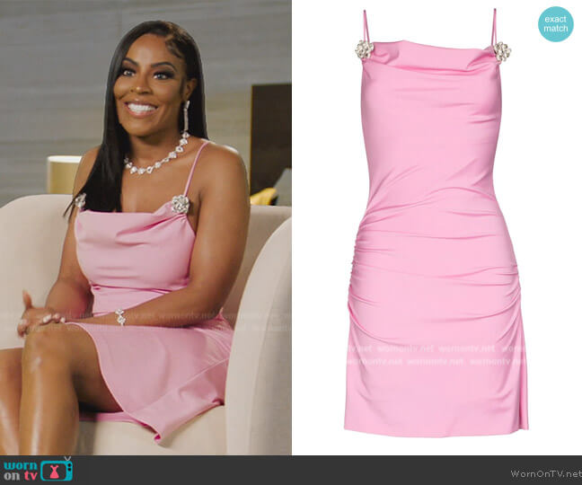 Mach & Mach Crystal-flower minidress worn by Caroline Brooks (Caroline Brooks) on The Real Housewives of Dubai