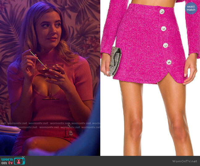 Majorelle Penelope Mini Skirt worn by Kelly Beasley (Mallory Bechtel) on Pretty Little Liars Original Sin