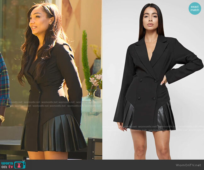 Blazer Dress with Pleated Hem Maniere de Voir worn by Brandi Marshall (Brandi Marshall) on Selling the OC