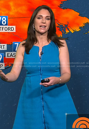 Maria’s blue textured zip-front dress on Today