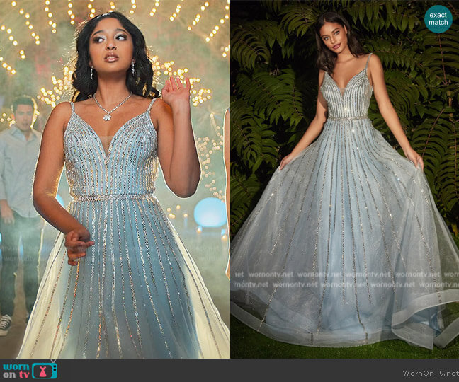 Mia Bella The Label Cinderella Divine Dress worn by Devi Vishwakumar (Maitreyi Ramakrishnan) on Never Have I Ever
