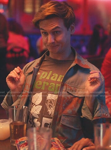 Michael’s Plant Therapy tee and Jacket on Everythings Trash