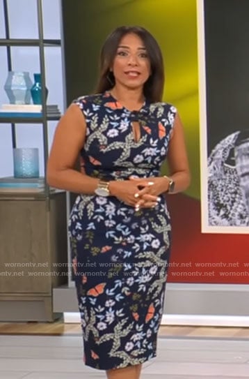 Michelle Miller’s butterfly print dress on CBS Mornings