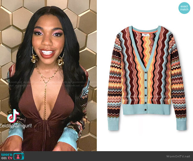 Missoni for Target Zig Zag Cardigan Sweater worn by Zelda Grant (Teala Dunn) on Good Trouble