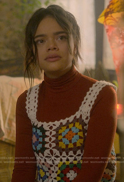 Mouse’s crochet tank top on Pretty Little Liars Original Sin