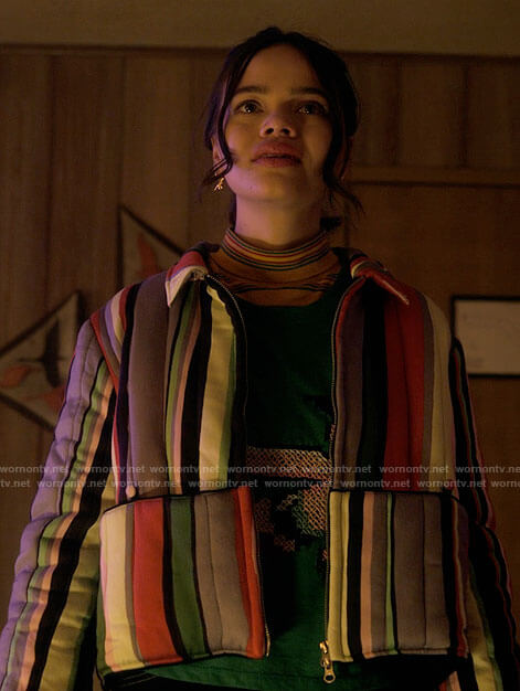 Mouse’s striped jacket on Pretty Little Liars Original Sin