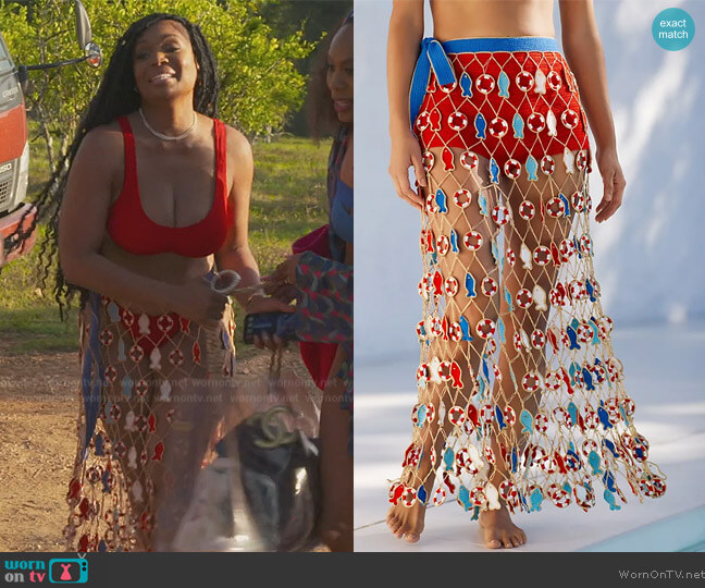 My Beachy Side My Beachy Side x Emily In Paris Cover-Up Midi Skirt worn by Marlo Hampton on The Real Housewives of Atlanta