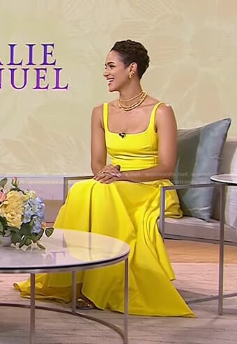 Nathalie Emmanuel’s yellow square neck gown on Today