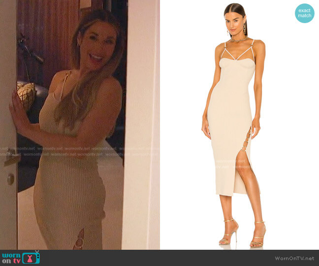 Nicholas Jules Rib Knit Cage Midi Dress worn by Rachel Recchia on The Bachelorette
