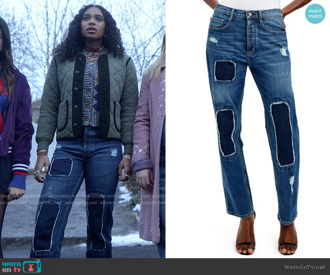 Oak & Acorn Ninety Three Patch Organic Cotton Blend Jeans worn by Tabitha 'Tabby' Hayworth (Chandler Kinney) on Pretty Little Liars Original Sin