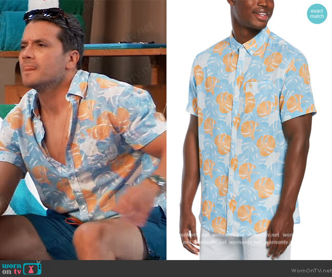 Penguin Leaf Print Stretch Shirt