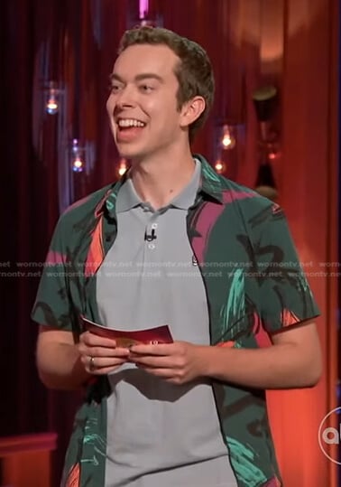 Parker Coppins’s green printed shirt on Generation Gap
