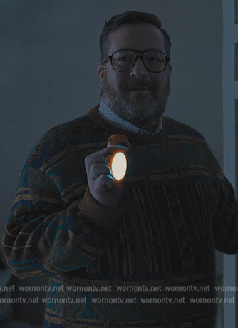 Howard’s geometric print sweater sweater on Only Murders in the Building