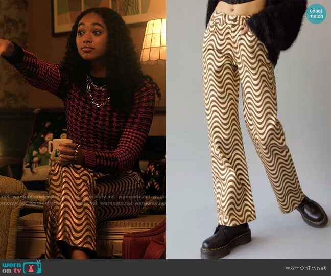 The Ragged Priest Wavy Print Jeans worn by Tabitha 'Tabby' Hayworth (Chandler Kinney) on Pretty Little Liars Original Sin