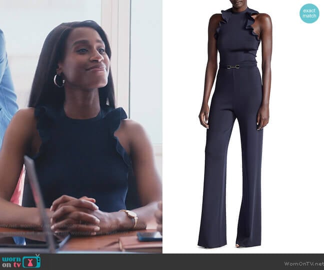 Ralph Lauren Sleeveless Wide-Leg Jumpsuit worn by Jessie (Nneka Okafor) on Everythings Trash