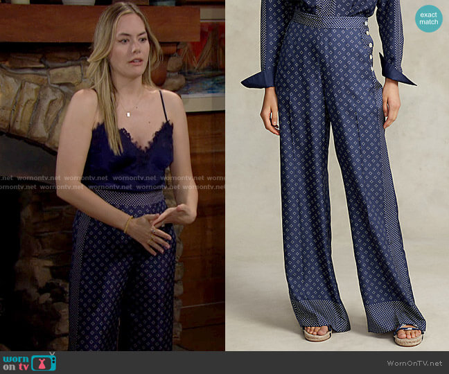 Polo Ralph Lauren Mulberry Silk Wide-Leg Pant worn by Hope Logan (Annika Noelle) on The Bold and the Beautiful