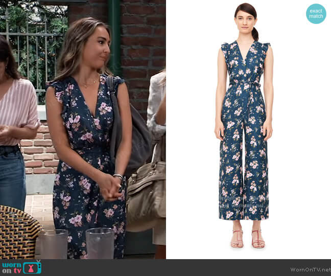 Emilia Print Silk Jacquard Jumpsuit worn by Kristina Corinthos (Lexi Ainsworth) on General Hospital