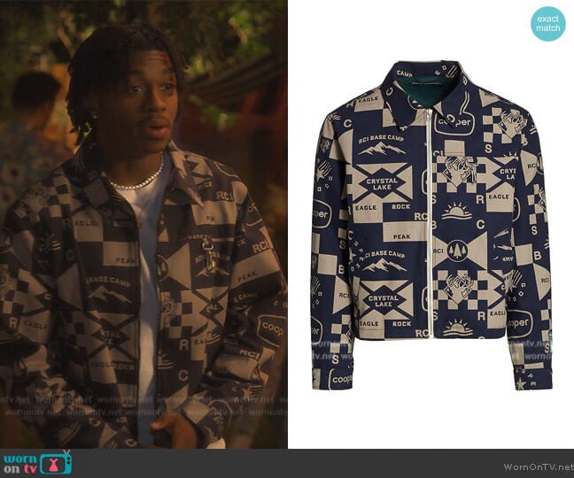 Reese Cooper Flag Print Work Jacket worn by Zeke (Ceyair J Wright) on Grown-ish