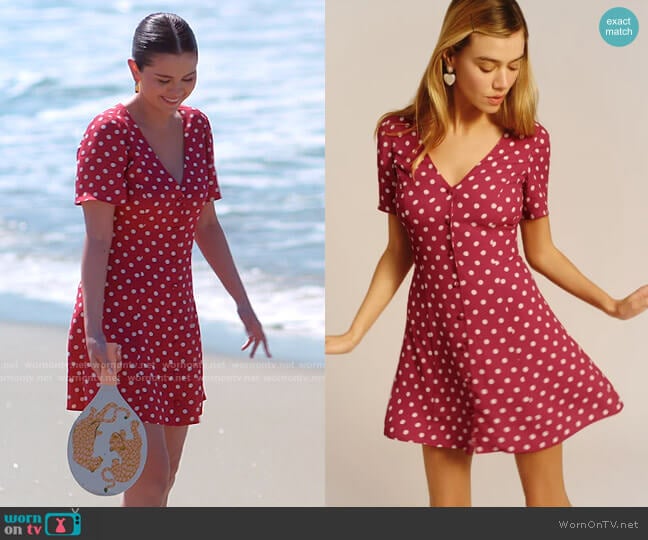 Reformation Hal Dress in Campari worn by Selena Gomez on Selena + Chef