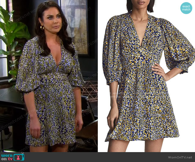 Reiss Daisy Printed Balloon Sleeve Mini Dress worn by Chloe Lane (Nadia Bjorlin) on Days of our Lives