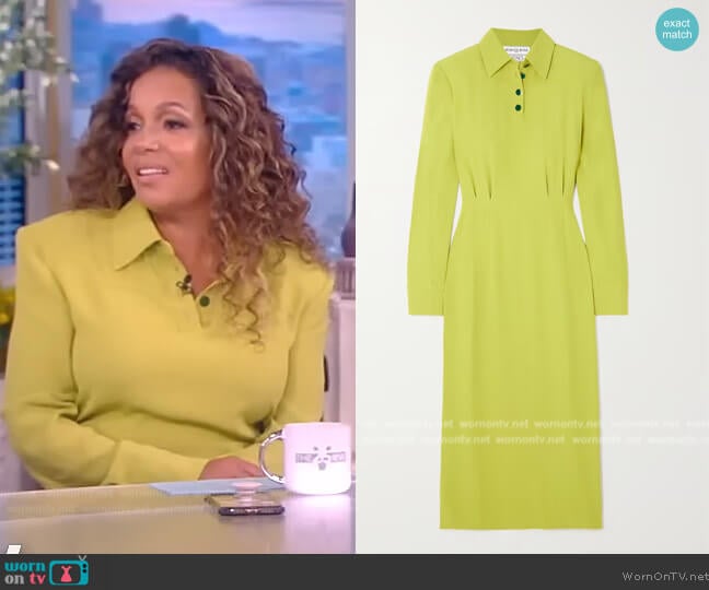 Rowen Rose Crepe midi shirt dress worn by Sunny Hostin on The View