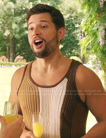 Sam’s colorblock knit tank on Dynasty