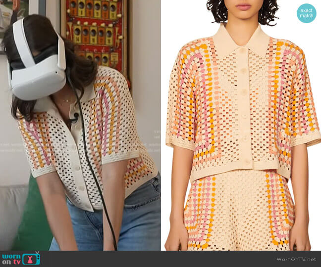 Sandro Sacramento Crochet Button-Up Sweater worn by Savannah Sellers on Today