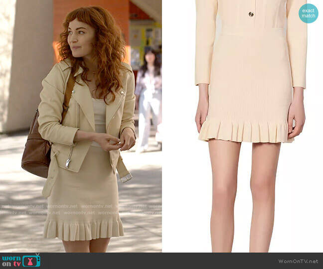 Sandro Longoria Skirt in Ivory worn by Faye (Britt Lower) on American Horror Stories