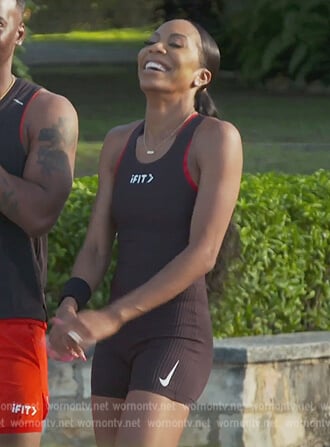 Sanya’s black ribbed running shorts on The Real Housewives of Atlanta