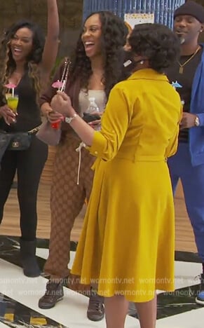 Sanya’s GG logo track pants on The Real Housewives of Atlanta